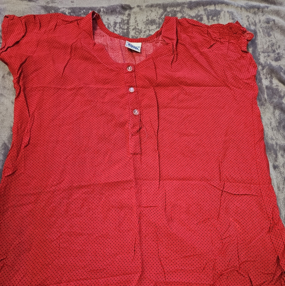 Ethnic Maxi Dress | Women's Dress | Red, Black Polka Dot | New, never worn